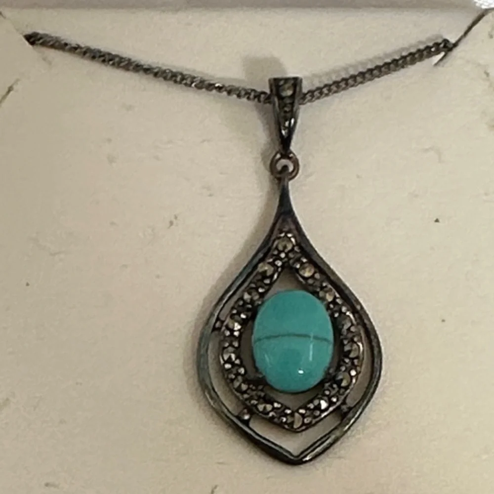 Tori Hill Sterling Silver Necklace with Turquoise Stone